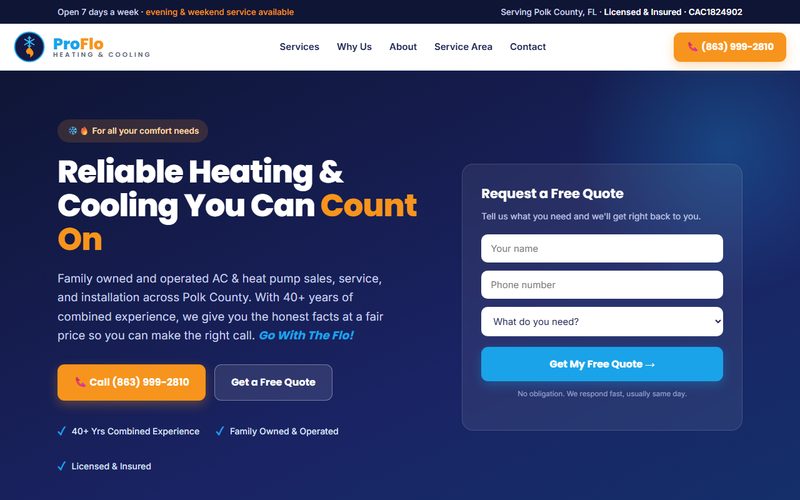 ProFlo Heating and Cooling website